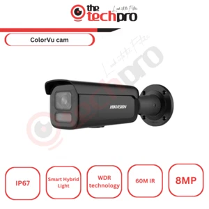 Hikvision 8 MP luce ibrida intelligente con fotocamera bullet varifocale motorizzata ColorVu - Foto 1 di 3