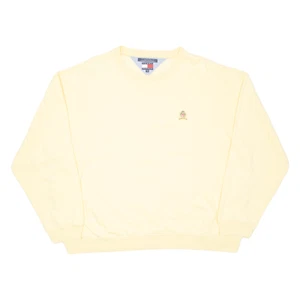 TOMMY HILFIGER Mens Sweatshirt Yellow Crew Neck 2XL - Picture 1 of 6