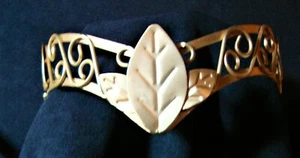 EUC Dull Gold Tone Festival Medieval Renaissance Wedding Leaf Headdress - Picture 1 of 5