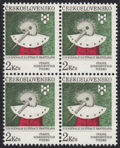 CZECH PINOCCHIO by Stasys Eidrigevičius 1991 SC 2835 MNH Block of 4 ART - Bild 1 von 1
