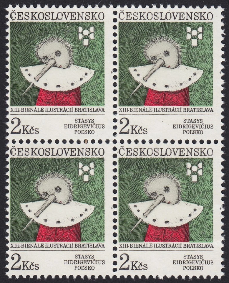 CZECH PINOCCHIO by Stasys Eidrigevičius 1991 SC 2835 MNH Block of 4 ART - Image 1 of 1