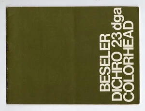 Manual de instrucciones Beseler Dichro 23 dga / 23dga Colorhead en inglés (1974) - Imagen 1 de 13