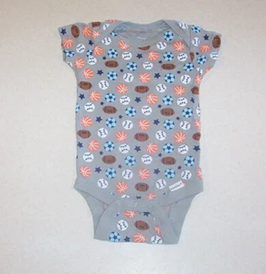 Bebé Niña Gerber Onesie Gris Estampado de Bola Deportiva Tejido Una Pieza Top 6-9 Meses - Imagen 1 de 2