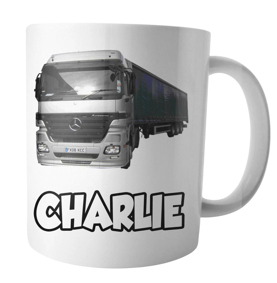 AK GIFTSHOP Personalised Mug / Tea Coffee Cup Lorry HGV Trucker- Birthday Christmas Gift