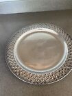 Vintage 14.5"Lg Wilton Armetale Pearl Weave Round Pewter Serving Tray Platter