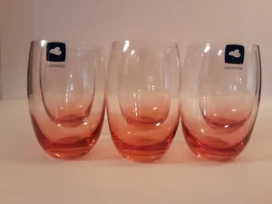 New Leonardo Stemless Wine Glasses Rock Or Juice Glasses Coral Set Of 6 - Picture 1 of 9