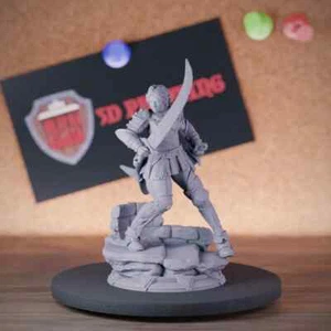 Miniatura Elfa Luchadora Pícaro Mazmorras y Dragones Mini DnD 5e TTRPG - Imagen 1 de 8