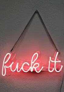 Lámpara de letrero de luz de neón Fvck It rosa acrílico 14" exhibición obras de arte decoración de pared vidrio - Imagen 1 de 10