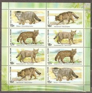 Russia: mint sheetlet, Fauna of Russia - Wildcats, 2014, Mi#2067-70, MNH - Picture 1 of 1