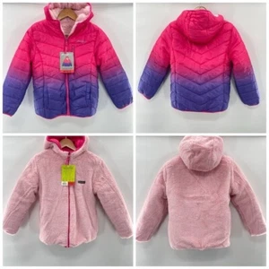 Eddie Bauer Deer Harbor Reversible Puffer Coat Jacket (Pinks, L-14/16) AA-7 - Picture 1 of 1