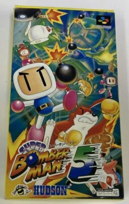 Nintendo Super Famicom SFC Super Bomberman 5 Japan Version w/ Box 2828 SP - Image 1 of 4