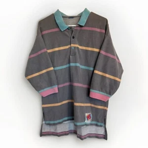 Vintage 90s OP Winter Surf Pastel Stripe Polo Grunge Streetwear XL Oversized - Picture 1 of 8