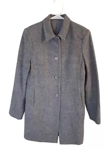 Vintage meliert grau Wollmischung Blazer Jacke Mantel Medium Größe 6 hergestellt in den USA Knopf - Bild 1 von 15