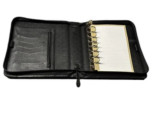 Franklin Planner Negro Cuero Genuino Clásico Cremallera Anillo Encuadernado 18738460 - Imagen 1 de 24