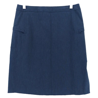 Esprit Sz 7-8 Waist 30" Gray Stretchy Unlined ALine Skirt, Side Slit, Pocket - Image 1 of 4