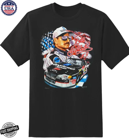 VINTAGE DALE EARNHARDT NASCAR PHOTO AND SIGNATURE T-SHIRT Cover
