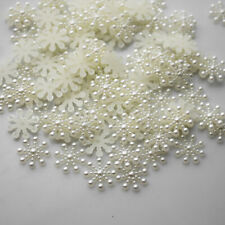100× Snowflake Flatback Pearl Embellishments Christmas Craft DIY Tools SRZ8