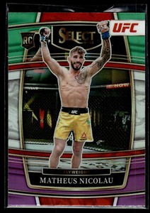 Matheus Nicolau 2022 Panini Select UFC Concourse Green & Purple Prizm Card  #83