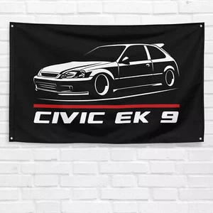 For Honda Civic EK9 Car Enthusiast 3x5 ft Flag Dad Birthday Gift Banner - Picture 1 of 1
