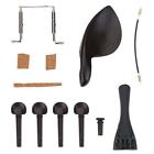 1Set Ebony Wood Violin Parts 4/4 Fittings Chinrest Pegs Tailpiece Tunners Endpin