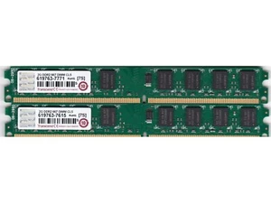 4GB 2x2GB TRANSCEND 619763 SAMSUNG CHIPS DDR2-667 PC2-5300 LOW PROFILE RAM KIT - Picture 1 of 3