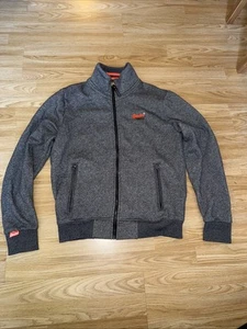 Men’s Grey Bomber Style Jumper Jacket Full Zip With Zip Front Pockets Superdry - Picture 1 of 8