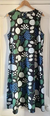 Marimekko X Uniqlo Women’s Green Tori Fruit Sleeveless Midi Dress L UK 14 EU 42 - Image 1 of 4