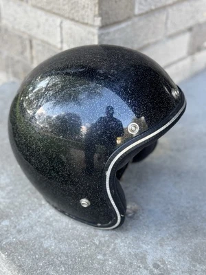 Capacete de motocicleta EUA Bell vintage preto adulto grande - Imagem 1 de 4