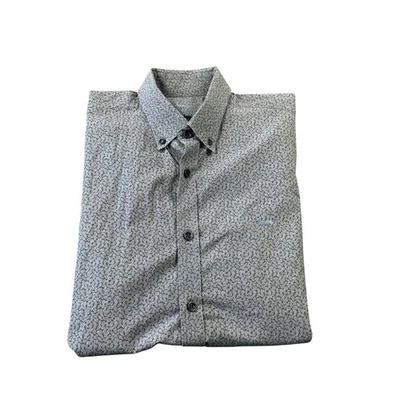 Harmont & Blaine Blue Leaf AOP Cotton Men’s S/S Button Front Size Large  - Image 1 of 4