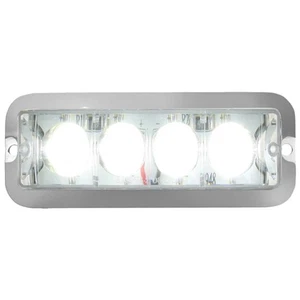 Grand General 4.75 Inch Rectangular 4 Diode Strobe Light - White LED/Clear Lens - Picture 1 of 4