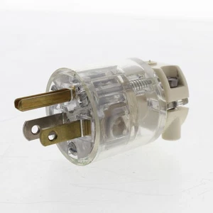 Daniel Woodhead 85447 Clear 15A Hospital Grade 5-15P 125V Straight Blade Plug - Picture 1 of 6