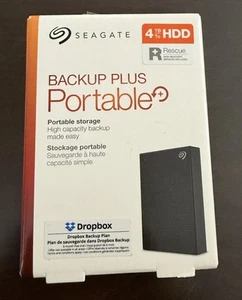 Seagate Backup Plus 4TB External Portable Hard Drive Black BRAND NEW - Afbeelding 1 van 6