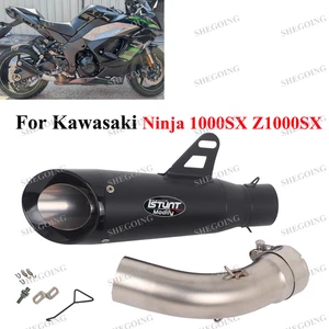 Slip On For Kawasaki Ninja 1000SX Z1000SX 21-25 Motorcycle Exhaust Black Muffler - Picture 1 of 5