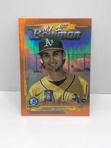 Jacob Wilson 2024 Bowman Chrome My 1st Bowman Insert Orange Refractor #14/25 - Picture 1 of 2