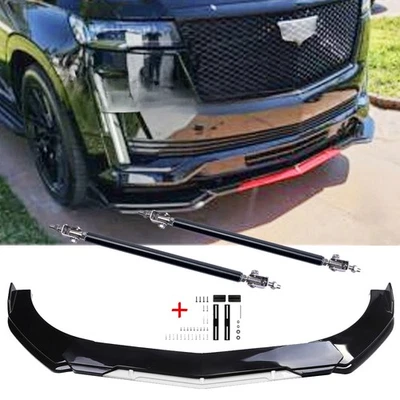 For Cadillac Escalade Front Bumper Lip Splitter Sport Spoiler Black White - Image 1 of 4