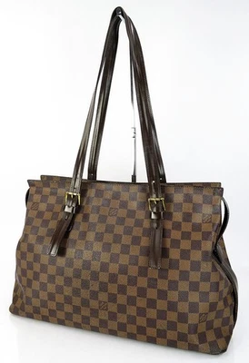 Authentic LOUIS VUITTON Chelsea Damier Ebene Tote Shoulder Bag Purse #61659 - Image 1 of 4