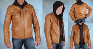 Lederjacke Herren beige Cognac 48 - Bild 1 von 6