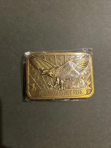 2014 Freedom Is Not Free Eagle Stars Stripes Patriot Belt Buckle - Picture 1 of 1