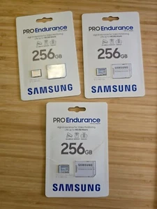 Trio of Samsung PRO Endurance 256GB microSD microSDXC micro SD Card (NIB) - Photo 1 sur 1