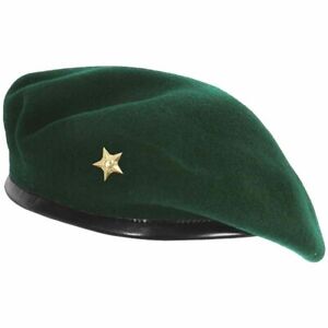 Beret Cap With Gold Star Hat Wool Military Army French Blue black Green Maroon