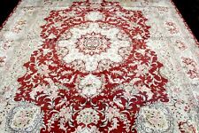9X12 EXQUISITE 300+KPSI HAND KNOTTED VEGETABLE DYE ALL NATURAL SILK TABRIZZ RUG
