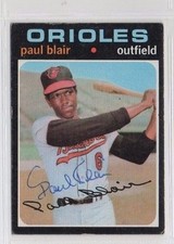 Paul Blair 1971 Topps signed auto autographed card Baltimore Orioles