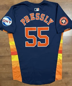 Houston Astros Game Issued Jersey Ryan Pressly #55 Blue 2024 Oxy Patch MLB Authe - Picture 1 of 23