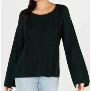 Suéter para mujer Style & Co con cable roscado texturizado pino profundo verde oscuro talla XS - Imagen 1 de 7