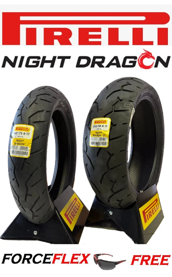 NEUMÁTICO PIRELLI NIGHT DRAGON 140/75-17 DELANTERO/TRASERO 200/55-17 HARLEY SOFTAIL FAT BOY Foto 1 de 3