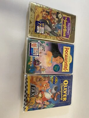 Pocahontas Oliver The Jungle Book Walt Disney Masterpiece Movie  VHS Lot Foto 1 de 4