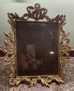 Vintage Gold Gilt Ormolu Hollywood Regency French Provincial Ornate Frame Cherub - Picture 1 of 8