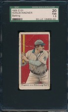 1909 E101 Honus Wagner Batting SGC 20 1.5