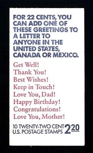 USA - STATI UNITI - Libretto - 1987 - Copertina con scritte augurali - ($ 2,20) - Picture 1 of 1