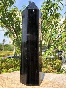 1370 g natürlicher Obsidian Obelisk Kristall Stabspitze Heilung HD144 - Bild 1 von 12